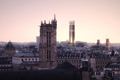 Vue depuis le toit du Centre Pompidou. Crédit image : Nouvelle AOM, Luxigon