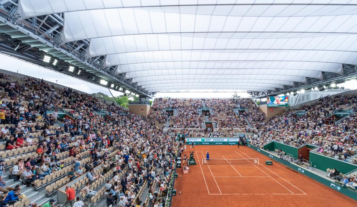 Déploiement de la toile lors du match inaugural