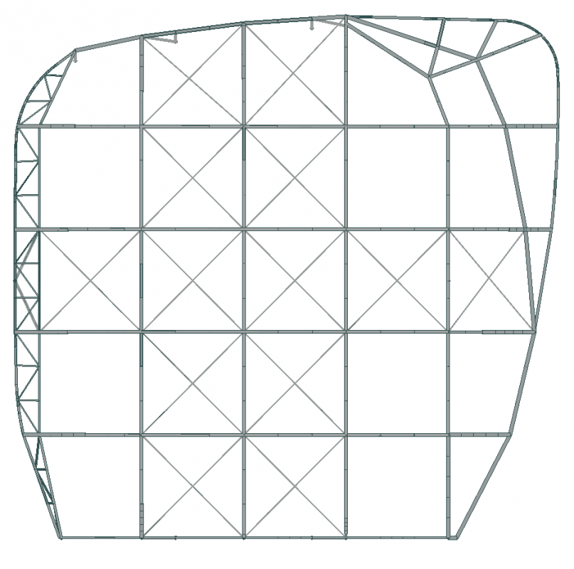 Plan de la charpente métallique.