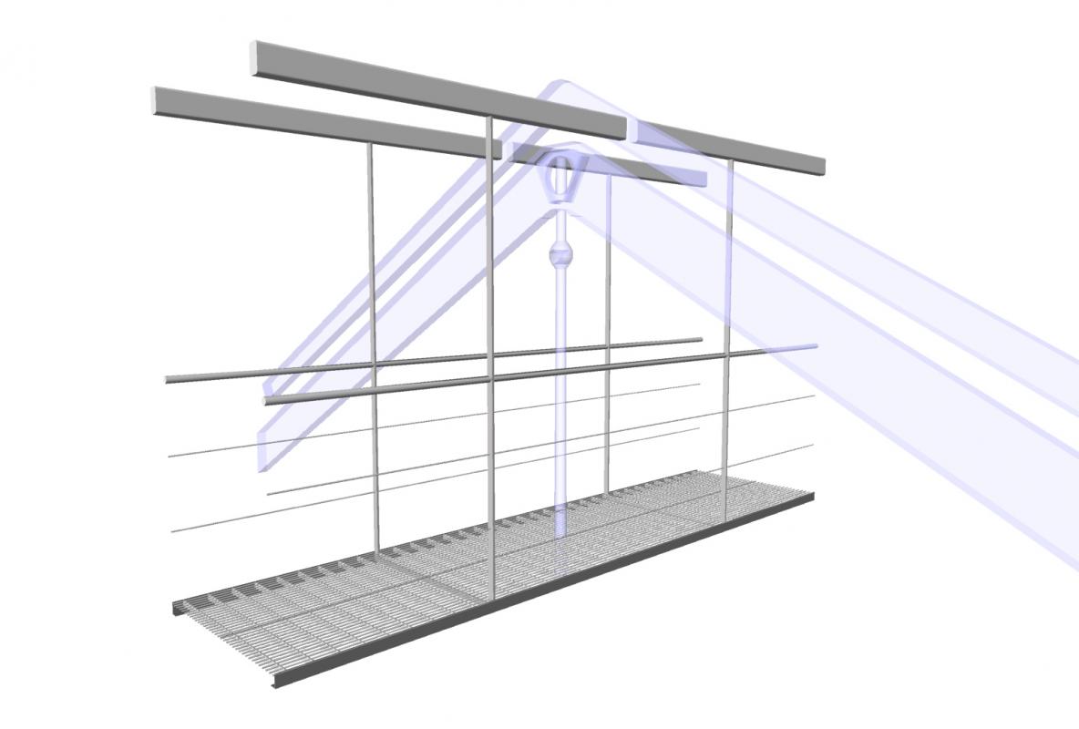 Concept des passerelle de maintenance suspendues.