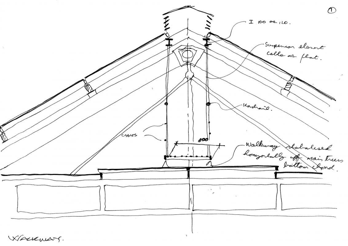 Croquis des interventions réalisées sur la verrière.