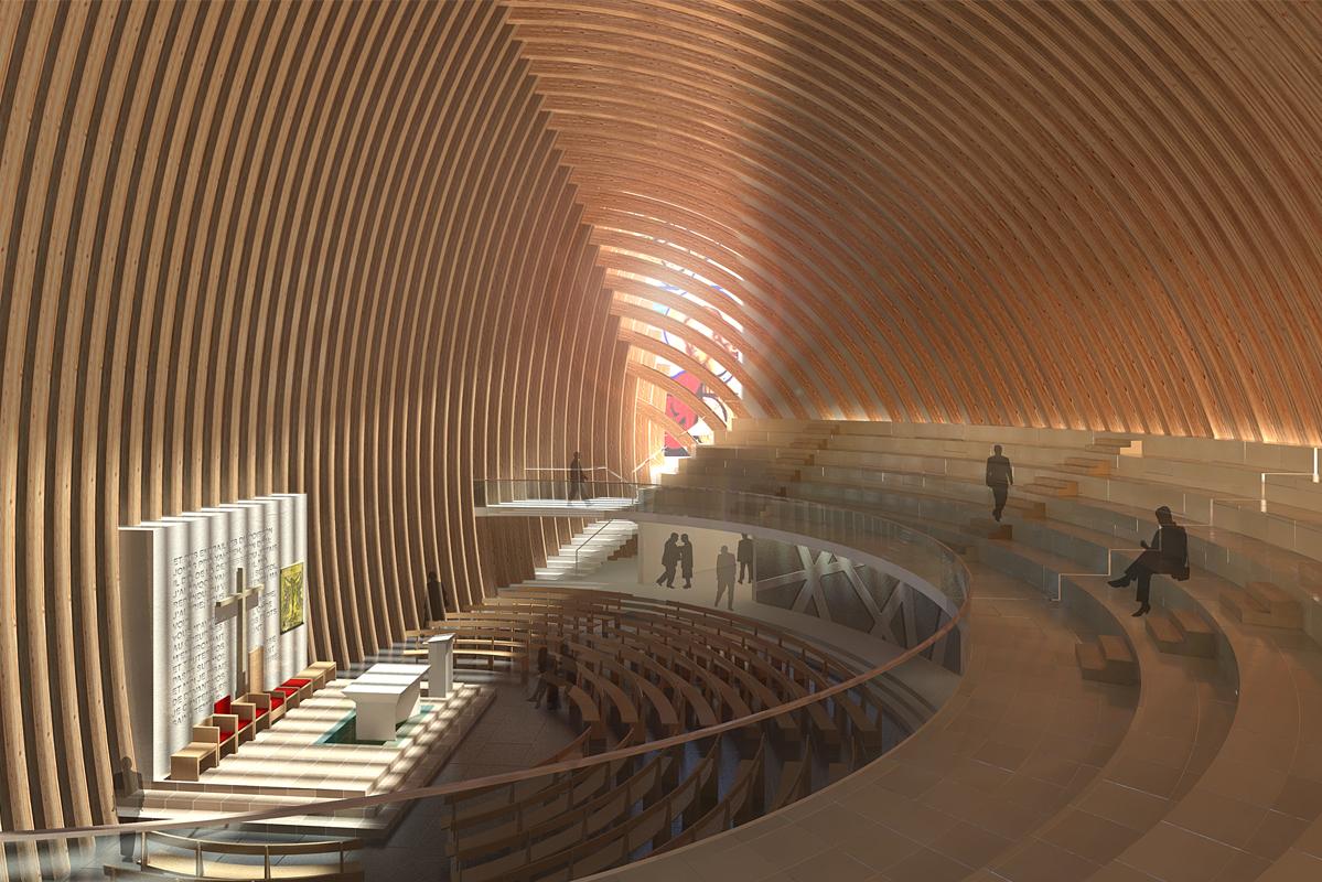 Inside the new cathedral.