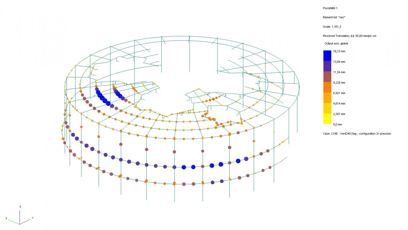 Calcul structurel sous charge de vent.