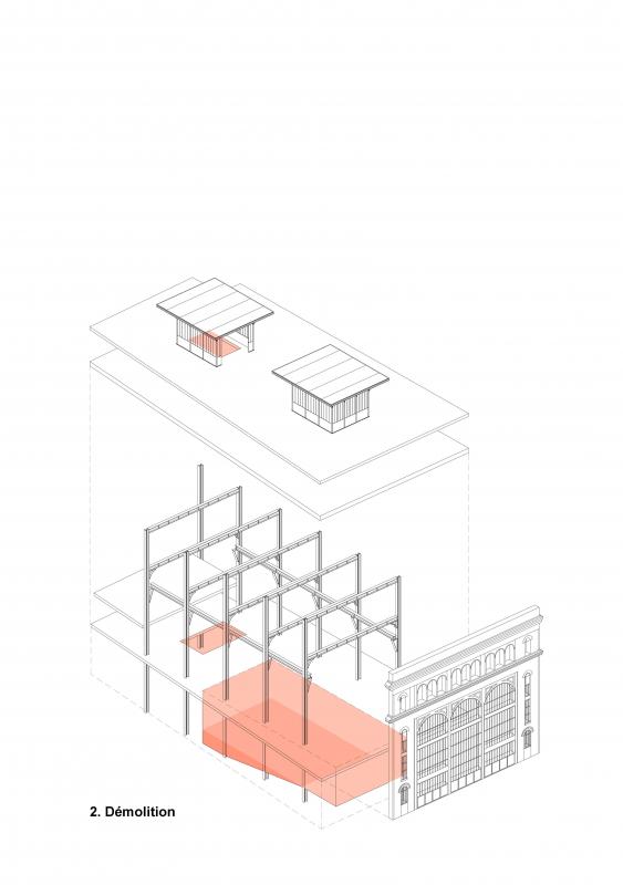 Démolition (sous station voltaire - Réinventer Paris - T/E/S/S atelier d'ingénierie)