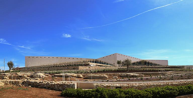 Le musée Palestinien au sommet de la colline de Bir-Zeit.