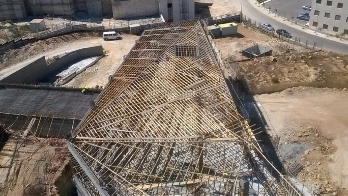 Préparation de la géométrie avant coulage du béton.