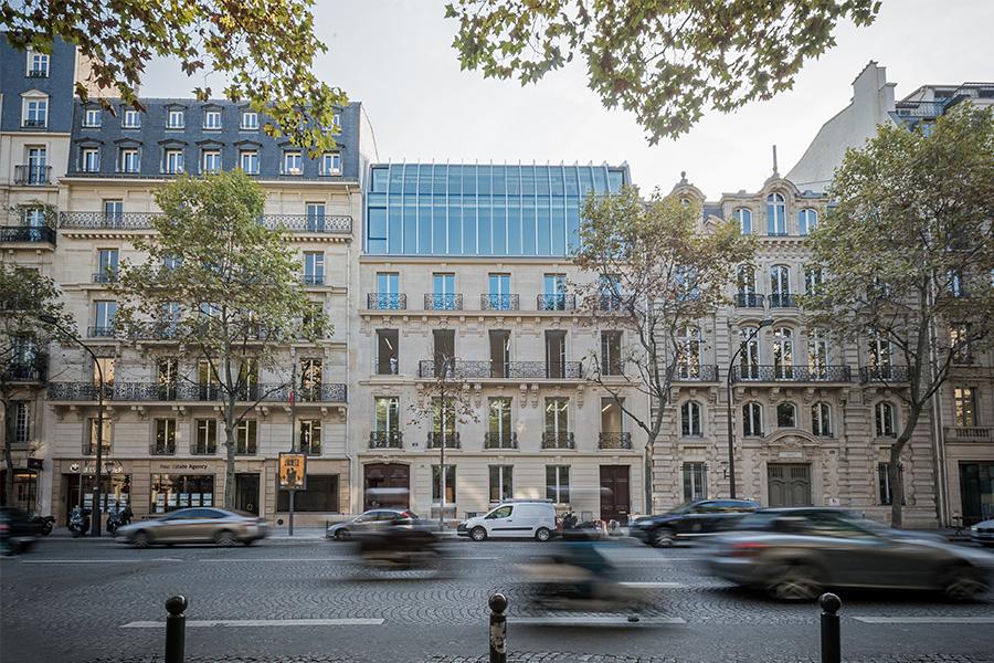 Vue du boulevard  immeuble 141, boulevard Haussmann