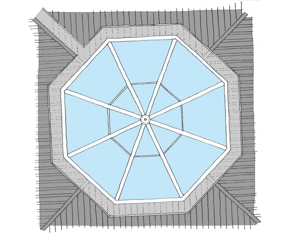 Croquis en plan de la verrière.